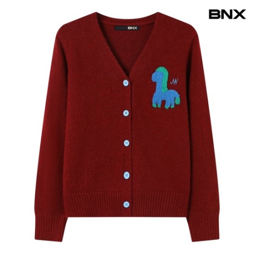 BNX 홀스 자수 브이넥 니트 가디건 BX4CD006L0