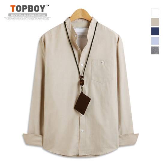 탑보이 차이나넥 옥스포드 긴팔 셔츠 DO061