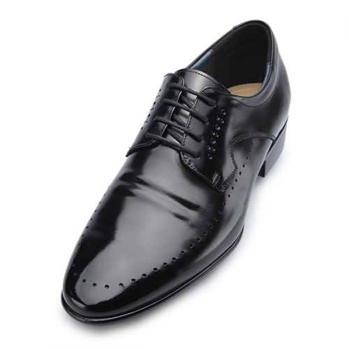 보닌 천연소가죽 도트라인 오솔라이트 볼륨 더비구두 YG023BK