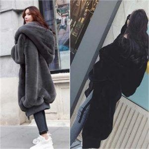 오노마 오노마 ONM 여성 캐주얼 후드 코트 공항 데일리 패션 인조 모피 7907563_이미지