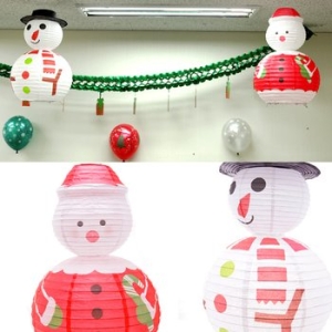뉴퍼펙트 히키스 산타 눈사람 장식 36cm  크리스마스 벽 장식_이미지