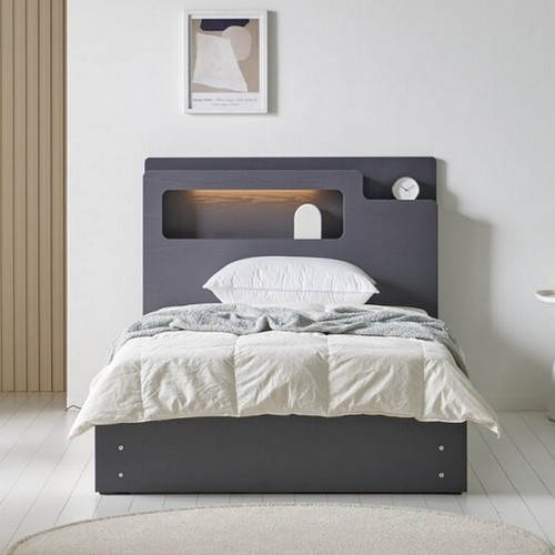 BIF보루네오 루미나 평상형 수납 LED침대 SS (투인스본넬)_이미지