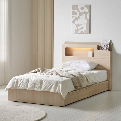 BIF보루네오 루미나 평상형 수납 LED침대 SS (투인스본넬)_이미지