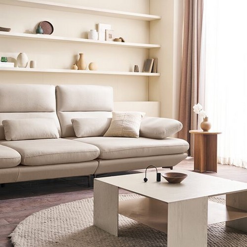 다우닝 에일로 스윙 전체 천연통가죽 소파 4인용 (스툴별도)_이미지