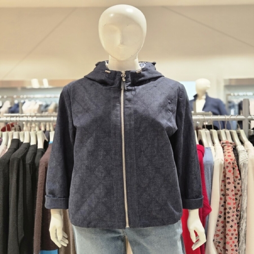 마담포라 페이즐리 안감 배색 후드넥 자수 점퍼MC1JP503A_이미지