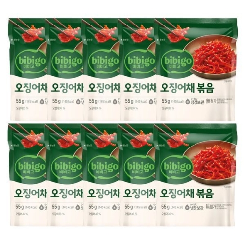 CJ제일제당 비비고 오징어채볶음 55g (10개)