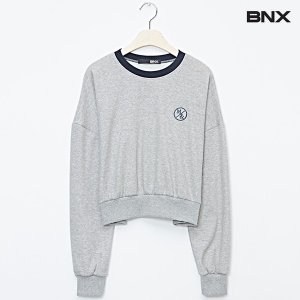 라운드넥 배색 숏 긴팔 맨투맨 BV1TS050L0