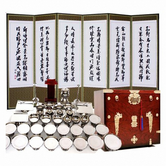 늘해랑 남원공방 DG스텐제기세트 47P (+제기함+병풍)_이미지