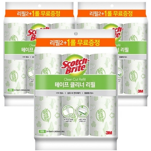 3M 스카치브라이트 대형 테이프클리너 리필 3롤 (3개)_이미지