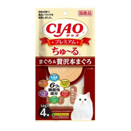 이나바 캣 챠오 프리미엄 츄르 참치&혼마구로 SC-555 56g (14g x 4p) (1개)