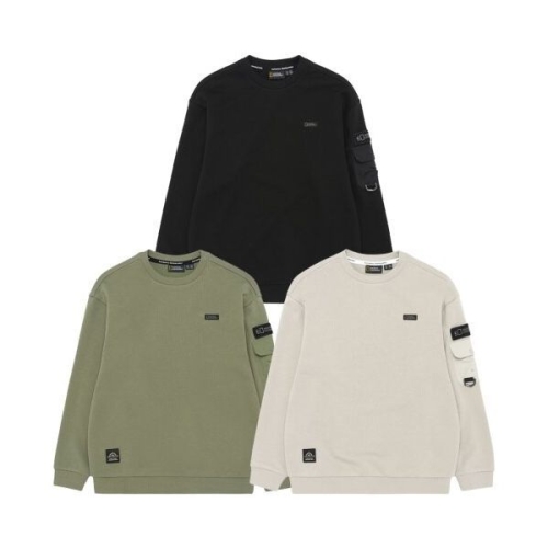 내셔널지오그래픽 K233USW820 어드벤처 소매포켓 맨투맨 GRAY BEIGE