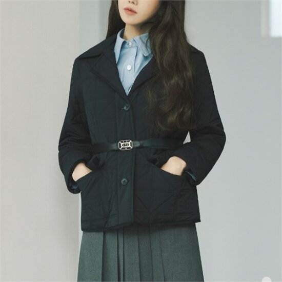 자수퀼팅 벨티드 패딩자켓 VVBKA3S1261