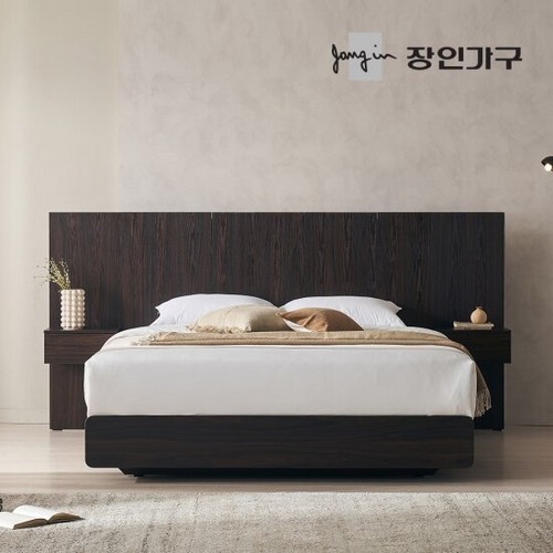 장인가구 까르뎅차콜 호텔 LED 침대 LK+400협탁 2개 (매트별도)