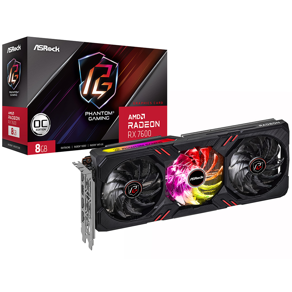 ASRock 라데온 RX 7600 Phantom Gaming OC D6 8GB 에즈윈