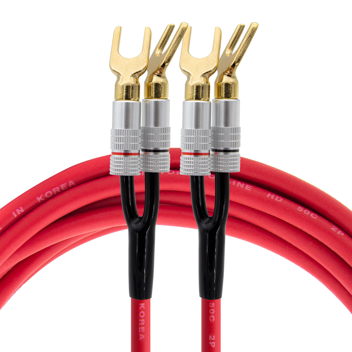 탑라인에이치디 HDTOP 말굽 단자 50C 레드 스피커케이블 (50m, HT-SP0729)_이미지