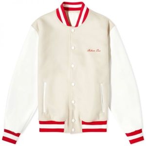 Signature Varsity Jacket Ivory White Red CH1TF610ME53-GQU