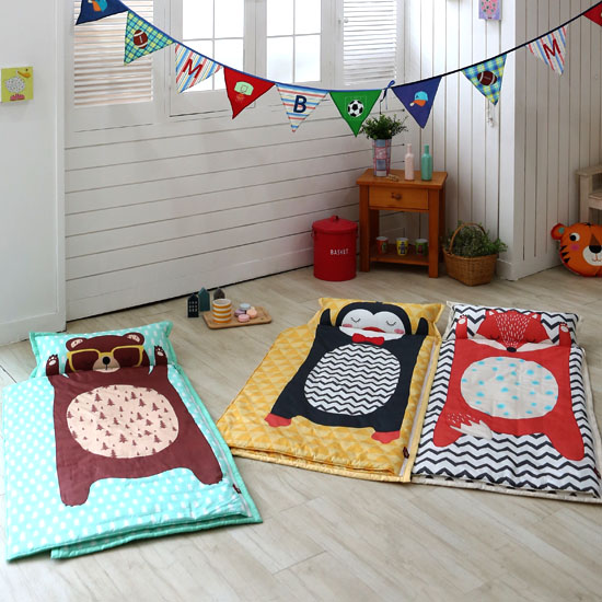 평안 아망떼 파인애니멀 분리형 낮잠이불 (베개솜포함)