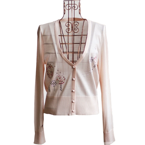 비에고 SALE 2620BG_사탕 스팽글 장식 니트 가디건