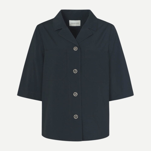 캐리스노트 자켓형 아우포켓 블라우스 네이비 CNEMBL002NY_이미지