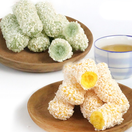 우리가스토리 호박 찹쌀유과 500g+쑥 찹쌀유과 500g (1개)_이미지