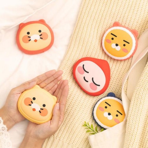 더블유아이 카카오프렌즈 얼굴형 손난로 보조배터리 5000mAh (2개)_이미지