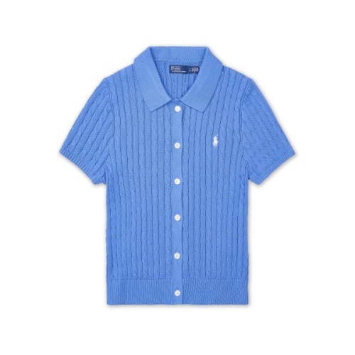 폴로랄프로렌 POLO RALPH LAUREN W케이블 코튼 숏 슬리브 폴로 카디건-블루 WMPOSWENDW20398-400 898134_이미지