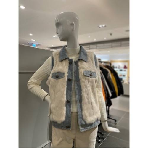 데님 배색 토끼털 베스트 MN01FV300HJY