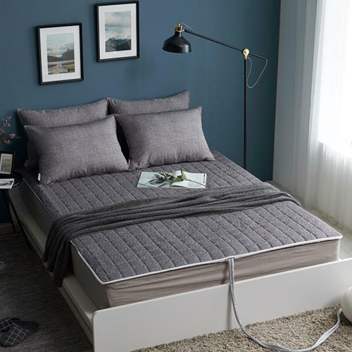 쇼핑스토리엔 르헤브 샤샤 누빔 차콜 온수매트 커버 (싱글, 100x200cm)