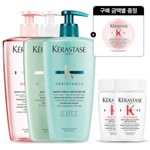 케라스타즈 방 제네시스 500ml + 손상모발 포스 아키텍트 500ml + 지성두피 방 디발렁 500ml 트리오 세트_이미지