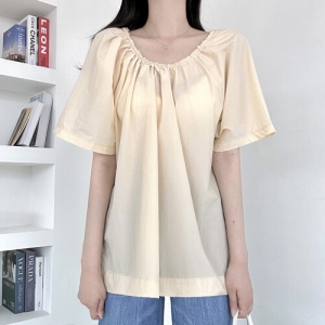 아이우먼 넥셔링샤이닝블라우스 SMO436M307 빅사이즈_이미지