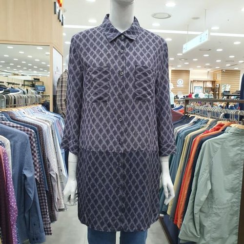 PAT 다이아 패턴 인견 블라우스 1I62511_이미지