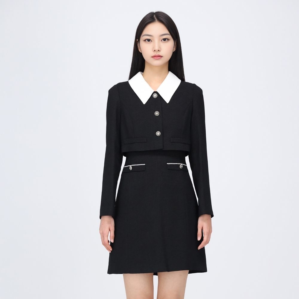 라인 어디션 버튼 포인트 미니원피스 NVOPPC99
