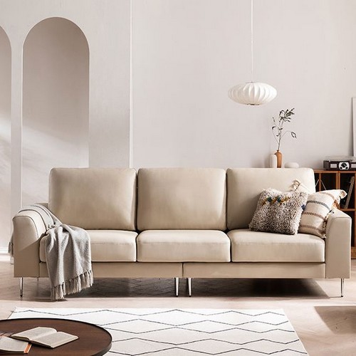 삼익가구 무이 천연가죽 소파 4인용 (스툴별도)_이미지