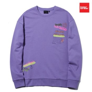 인터크루 남성 오버핏 도마뱀 맨투맨_바이올렛_ITV1TM12AVL