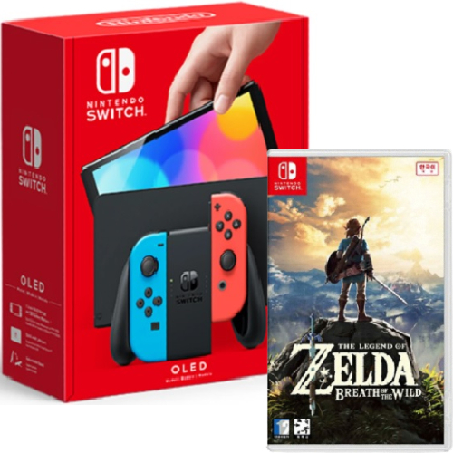 Nintendo 닌텐도 스위치 OLED 1인용 게임 패키지 (젤다의전설 브레스오브더와일드)