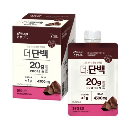 빙그레 건강tft 더 단백 파우더 초코 7포 (1개)