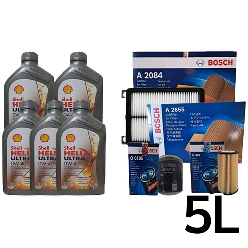 쉘 힐릭스 울트라 SN PLUS 0W40 5L + 보쉬필터 K7 2.4 가솔린