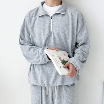 심플 데일리 웨어 남자 오버핏 반집업 맨투맨_20459224_667501_이미지