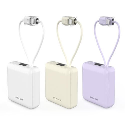 아이리버 PD 22.5W 미니 일체형 빌트인케이블 보조배터리 IFC-M10 10000mAh_이미지