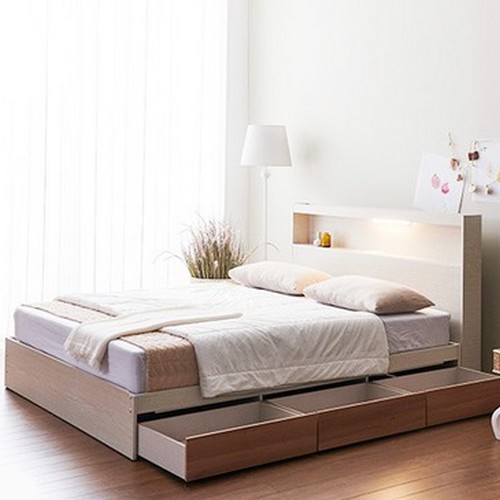 가구데코 위니 A타입 3서랍 LED침대 SS
