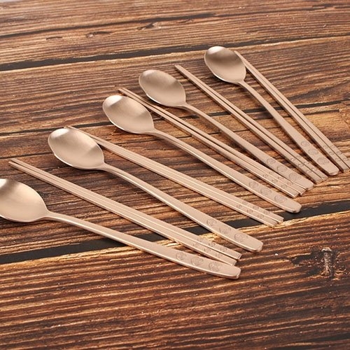 명성유기 방짜 완자 유기수저 5인세트 놋수저세트 선물_이미지