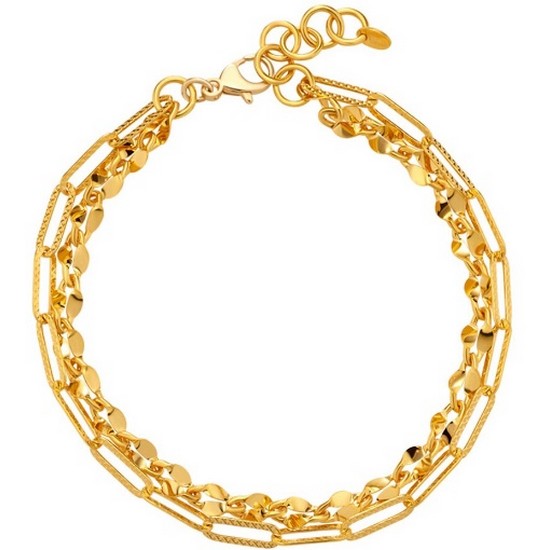 한국금다이아몬드 여자 팔찌 나비 클립 체인 7.5g_이미지