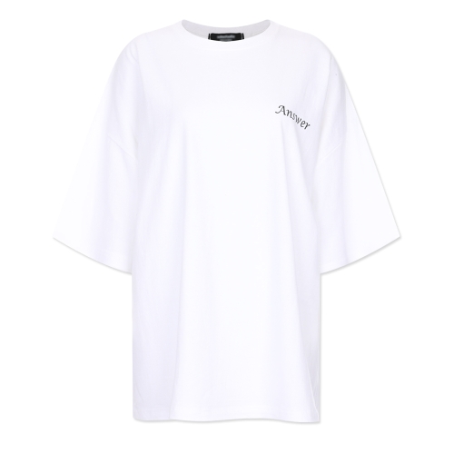 국산 여성 라운드넥 앤서 오버핏 뒷면 프린팅 반팔티 ODA-WSH-20722-차콜