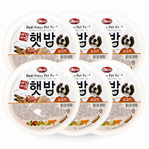 오네스토펫푸드 애견비책 햇밥 소고기 120g (6개)_이미지