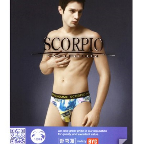 BYC 스콜피오 브리프 160호 파랑나염 삼각팬티 SCR1518