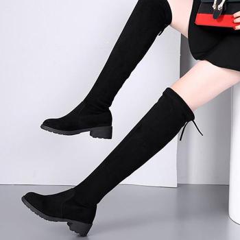 짝꿍닷컴 여성 스웨이드 끈조절 기모 캐주얼 롱 부츠 LK-R96T S11334067_이미지