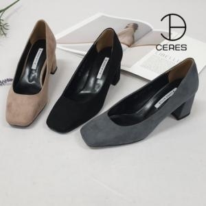 세레스 CR97407 벨런 스웨이드 스퀘어 펌프스 6cm_이미지