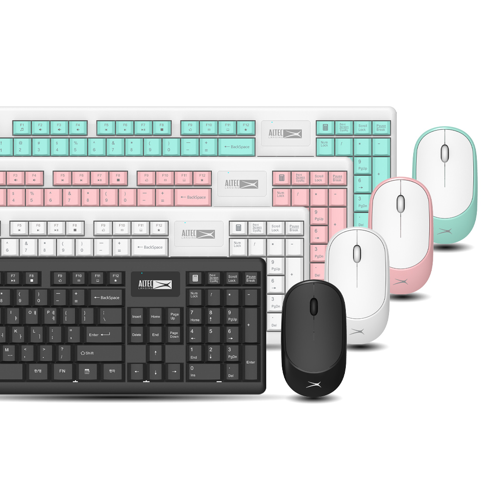 알텍랜싱 ALBC6314 무선 키보드 마우스 세트 (민트, 키스킨 미포함)_이미지