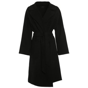  로보 제이큐 ROVO 벨티드 울 코트 블랙 50160329 013