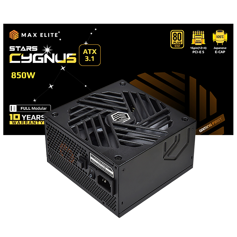 맥스엘리트 STARS CYGNUS 850W 80PLUS골드 풀모듈러 ATX3.1이미지입니다. 누르면 해당 게시물로 새창이동합니다.